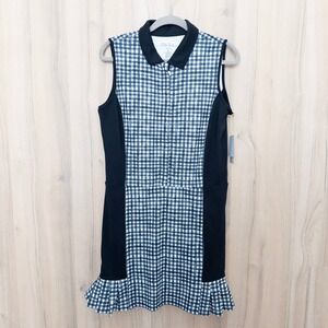 Stella Parker Womens Active Dress Size M Black Gingham Sleeveless Sporty Chic